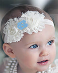 North Carolina Tar Heels Baby/Toddler Shabby Flower Hair Bow Headband