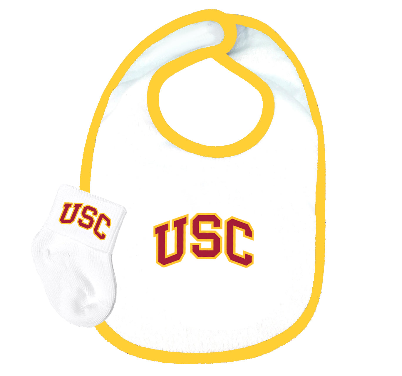 USC Trojans Baby Bib and Socks Set
