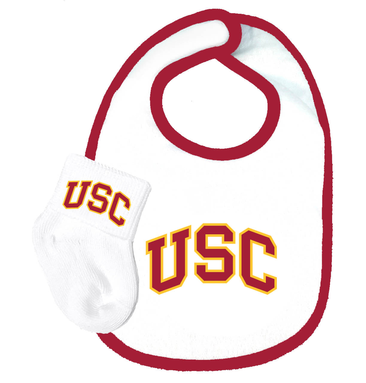 USC Trojans Baby Bib and Socks Set