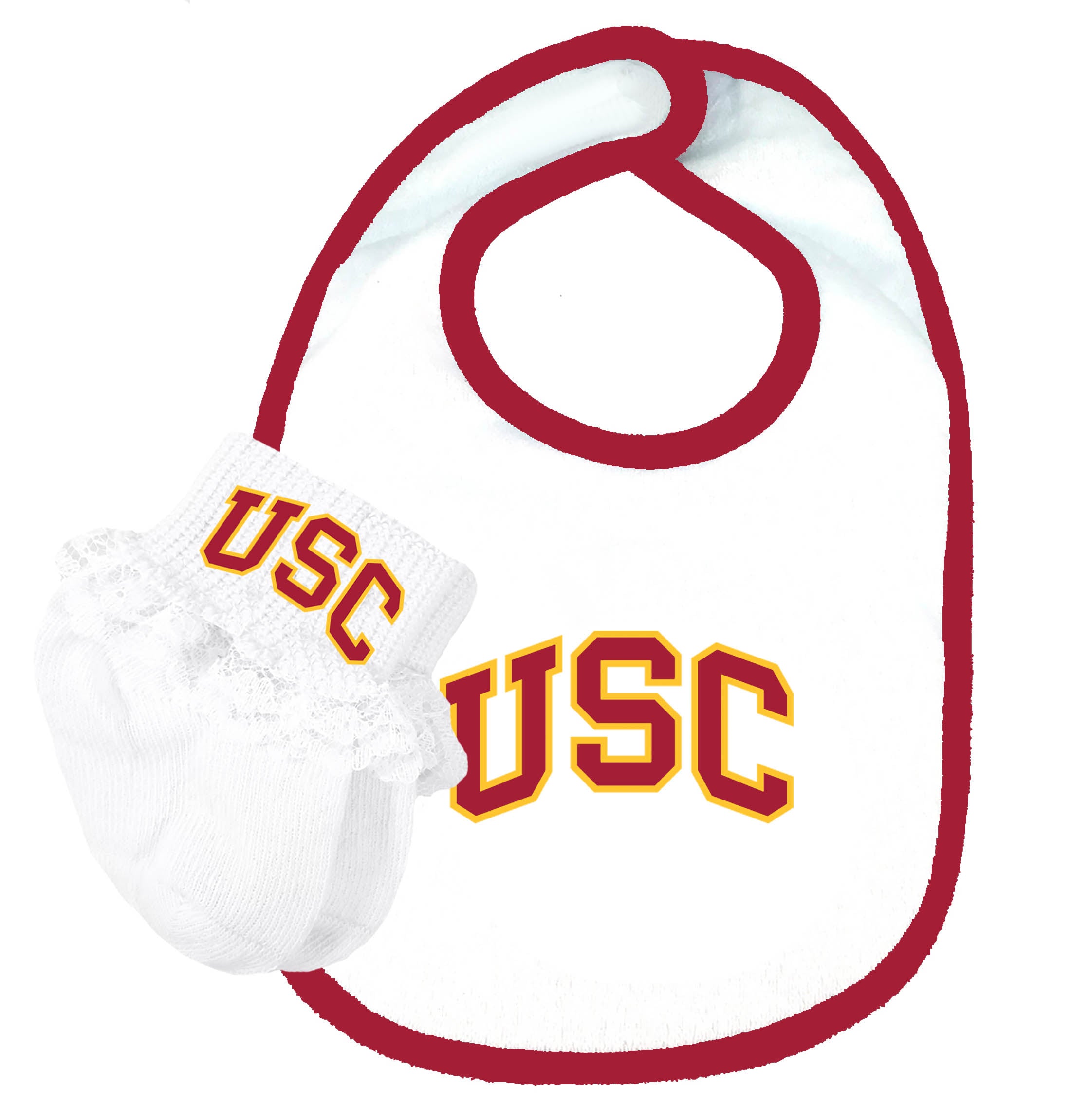 USC Trojans Baby Bib and Socks Set