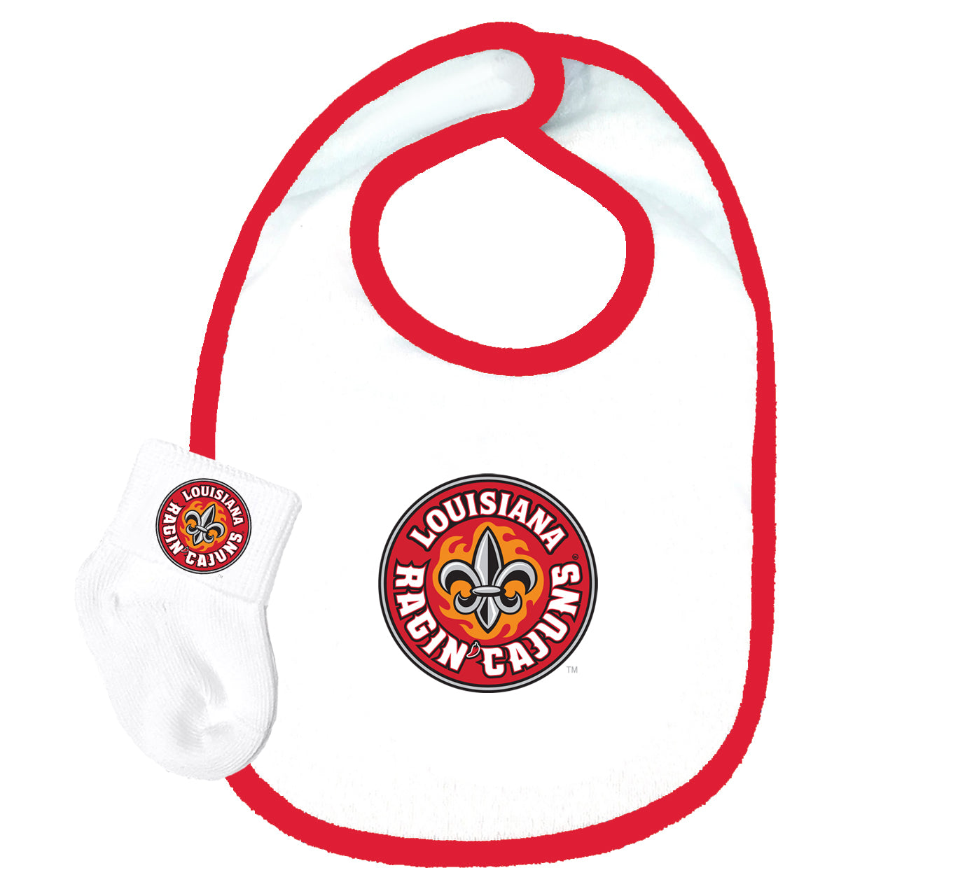 Louisiana Ragin Cajuns Baby Bib and Socks Set