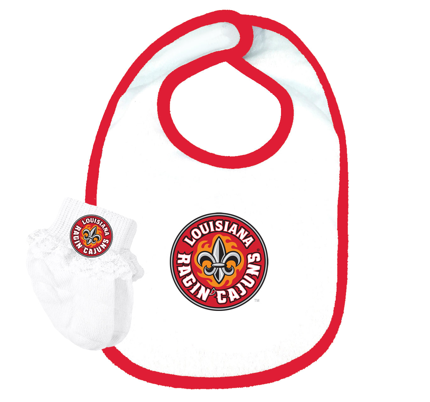 Louisiana Ragin Cajuns Baby Bib and Socks Set