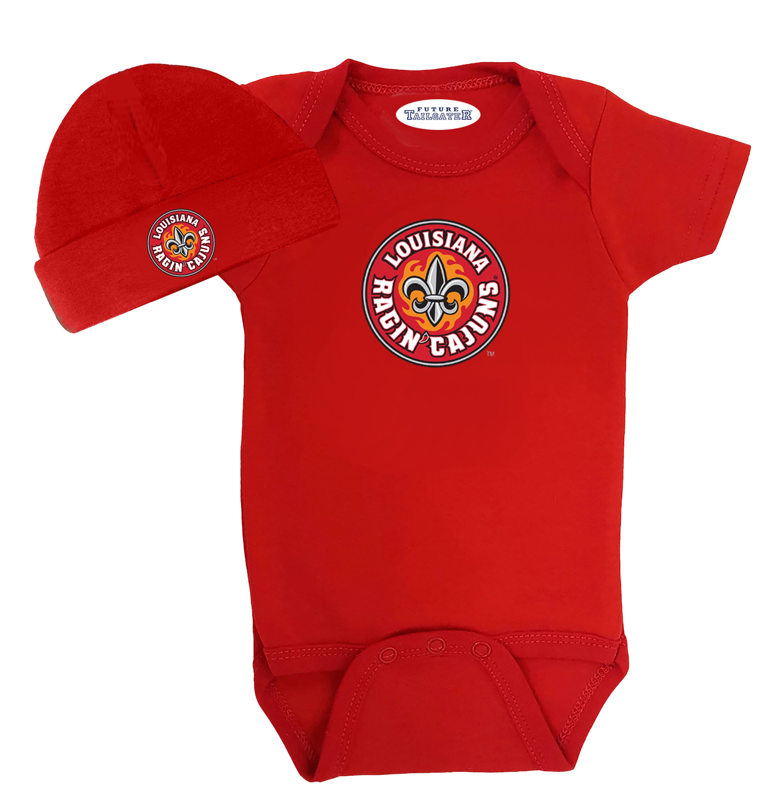 Louisiana Ragin Cajuns LOGO Baby Onesie and Cap Set