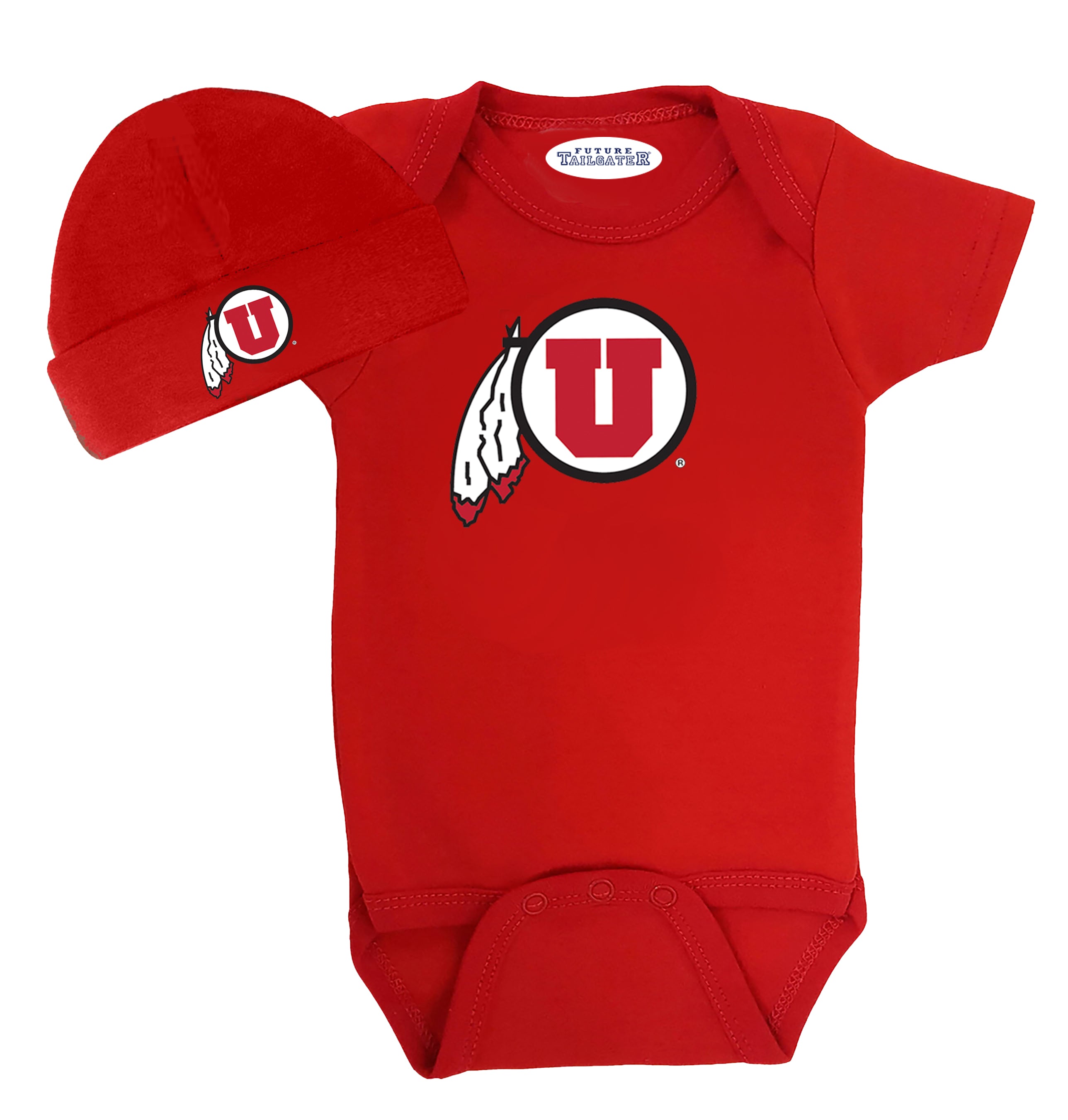 Utah Utes LOGO Baby Onesie and Cap Set