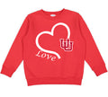 Utah Utes Love Heart Baby/Toddler/Youth Sweatshirt