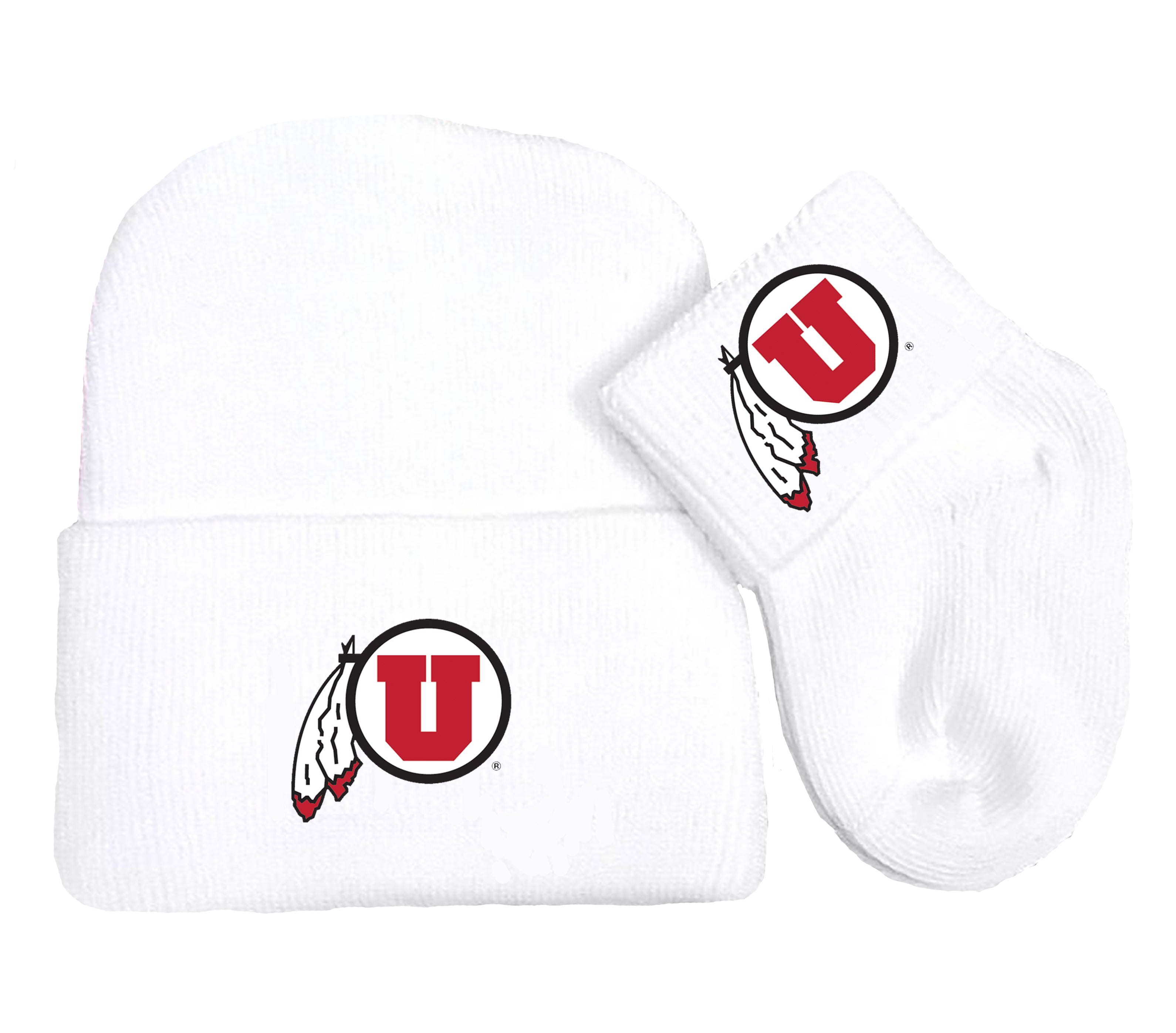 Utah Utes Baby Knit Cap and Socks Set
