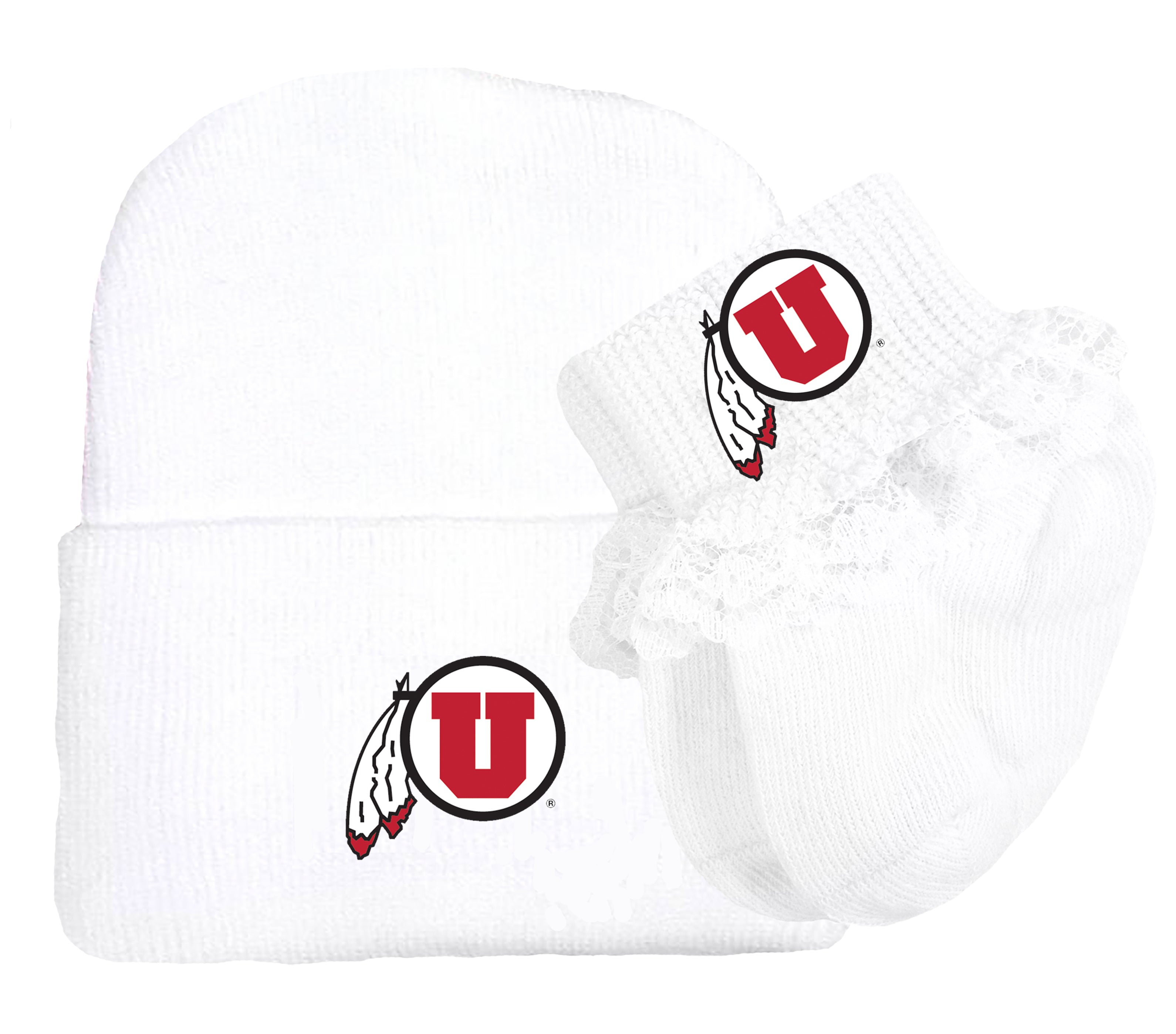Utah Utes Baby Knit Cap and Socks Set