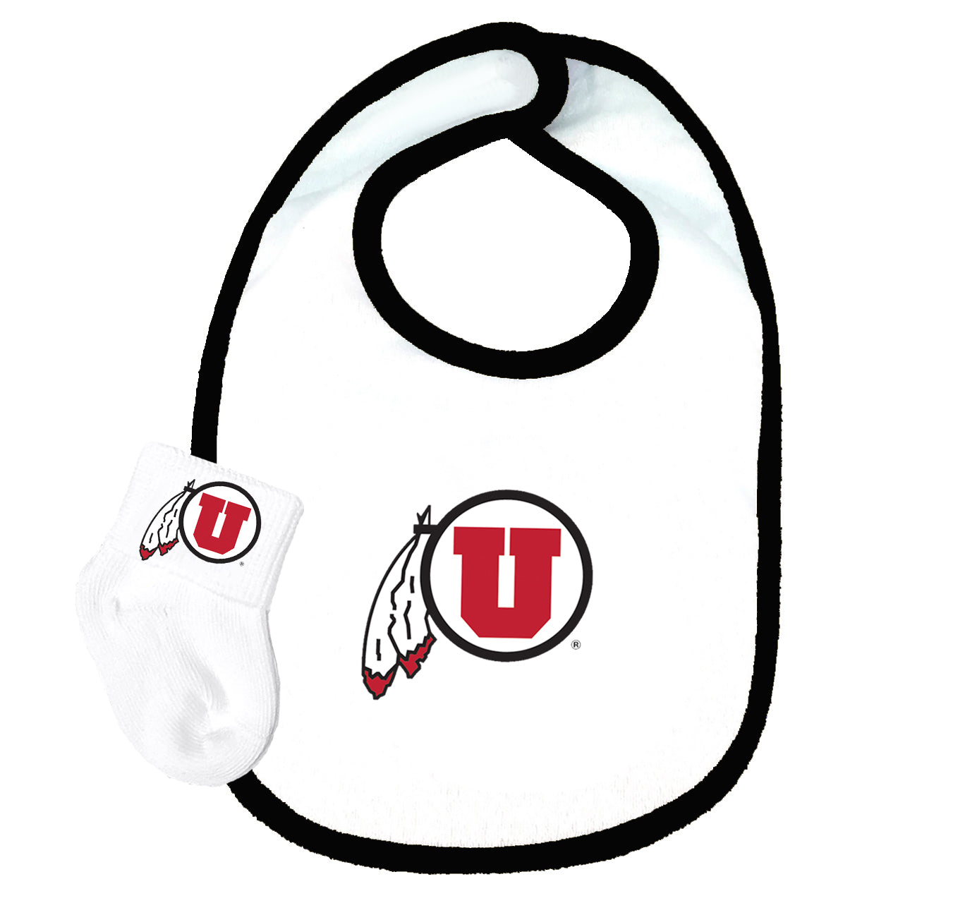 Utah Utes Baby Bib and Socks Set