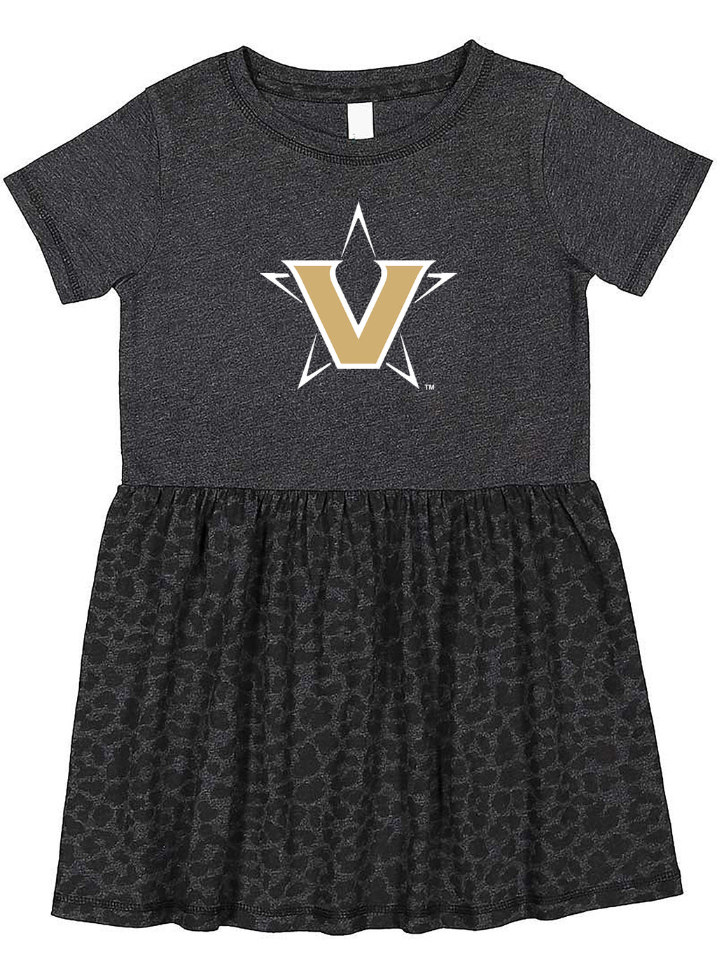 Vanderbilt Commodores Toddler Dress - Smoke/Black Leopard