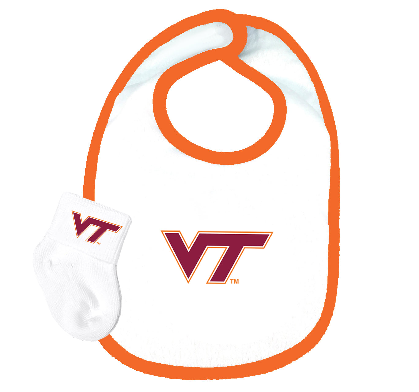 Virginia Tech Hokies Baby Bib and Socks Set