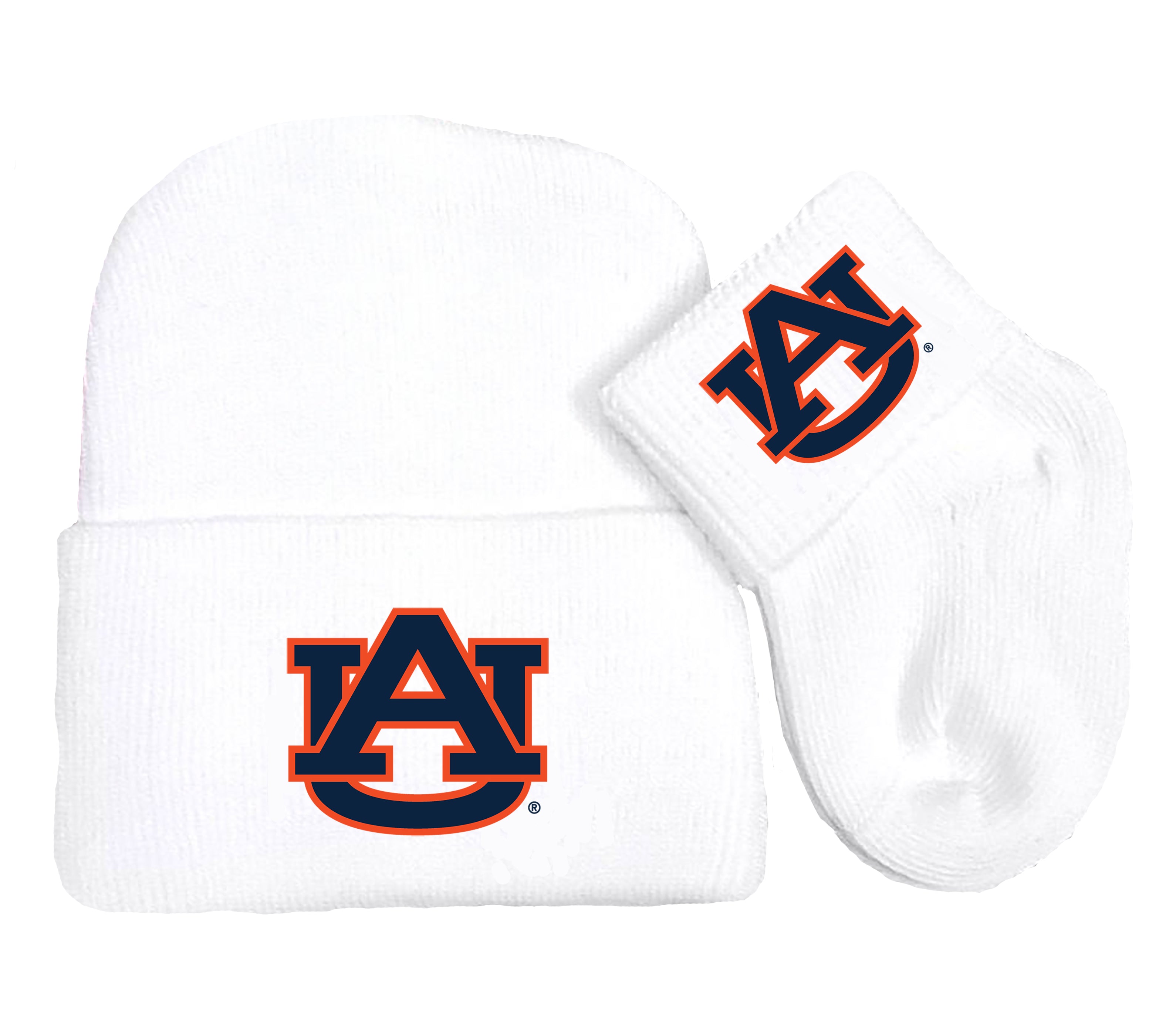 Auburn Tigers Baby Knit Cap and Socks Set