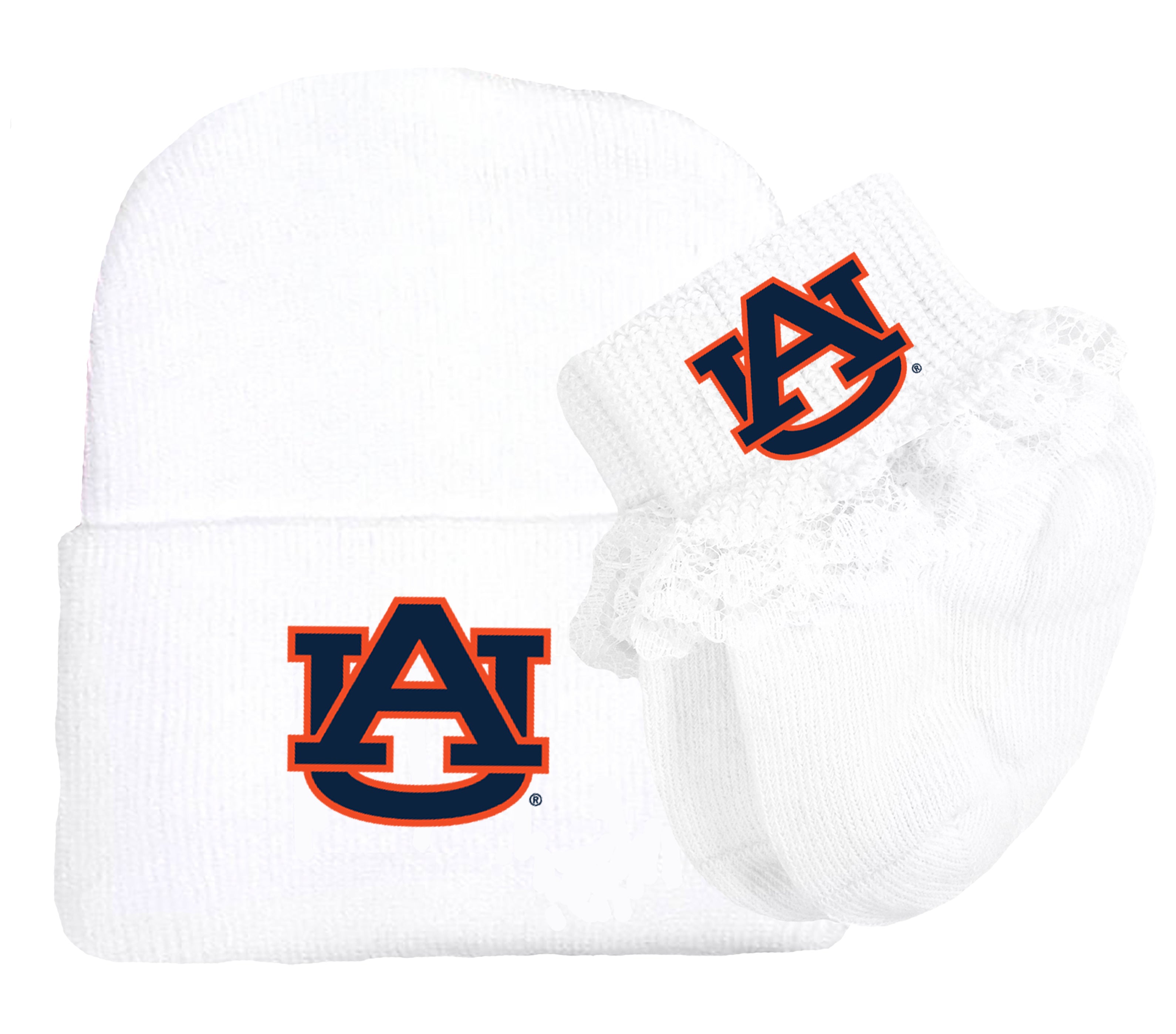 Auburn Tigers Baby Knit Cap and Socks Set