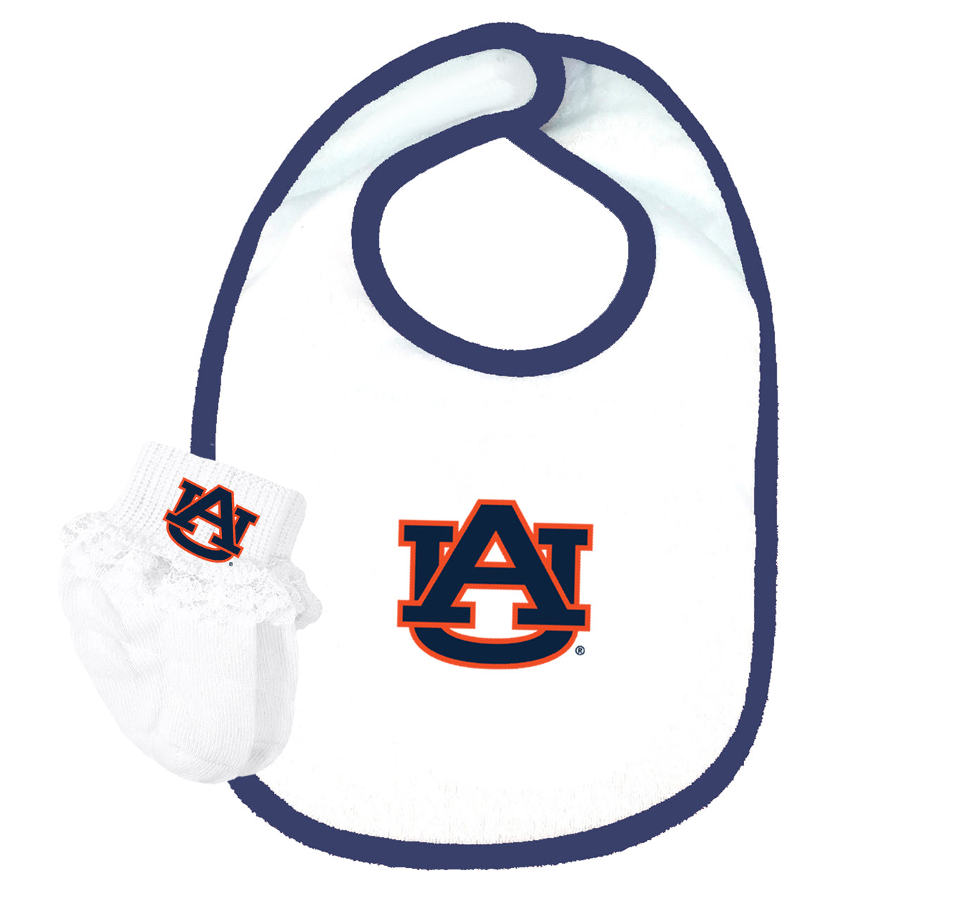 Auburn Tigers Baby Bib and Socks Set
