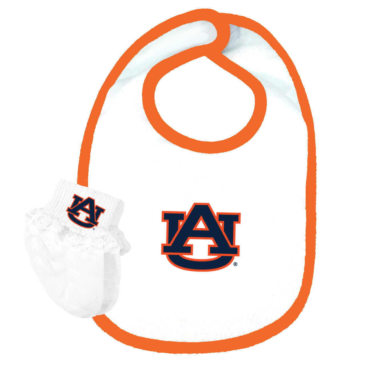 Auburn Tigers Baby Bib and Socks Set