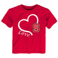 NC State Wolfpack Love Heart Baby/Toddler/Youth T-Shirt