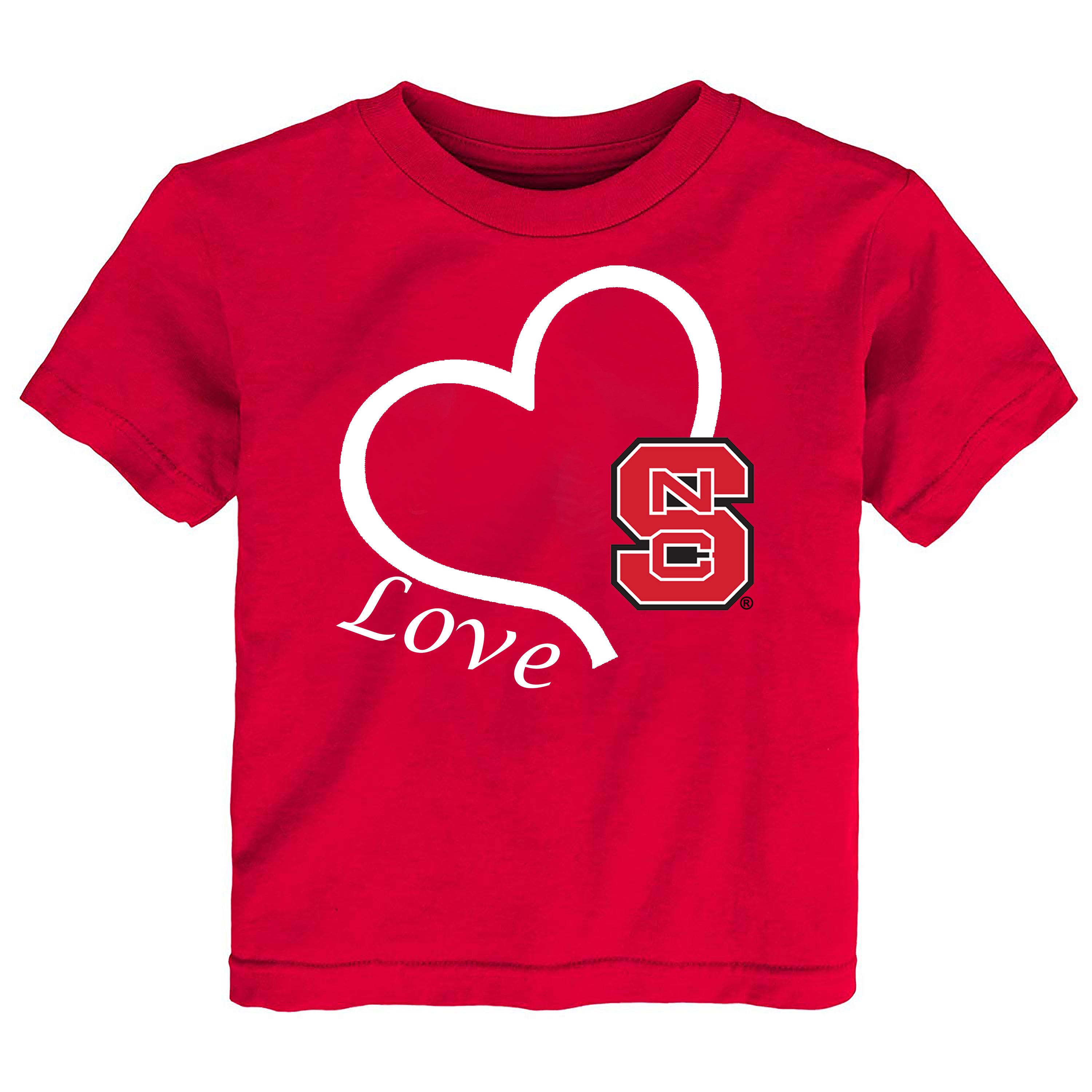 NC State Wolfpack Love Heart Baby/Toddler/Youth T-Shirt