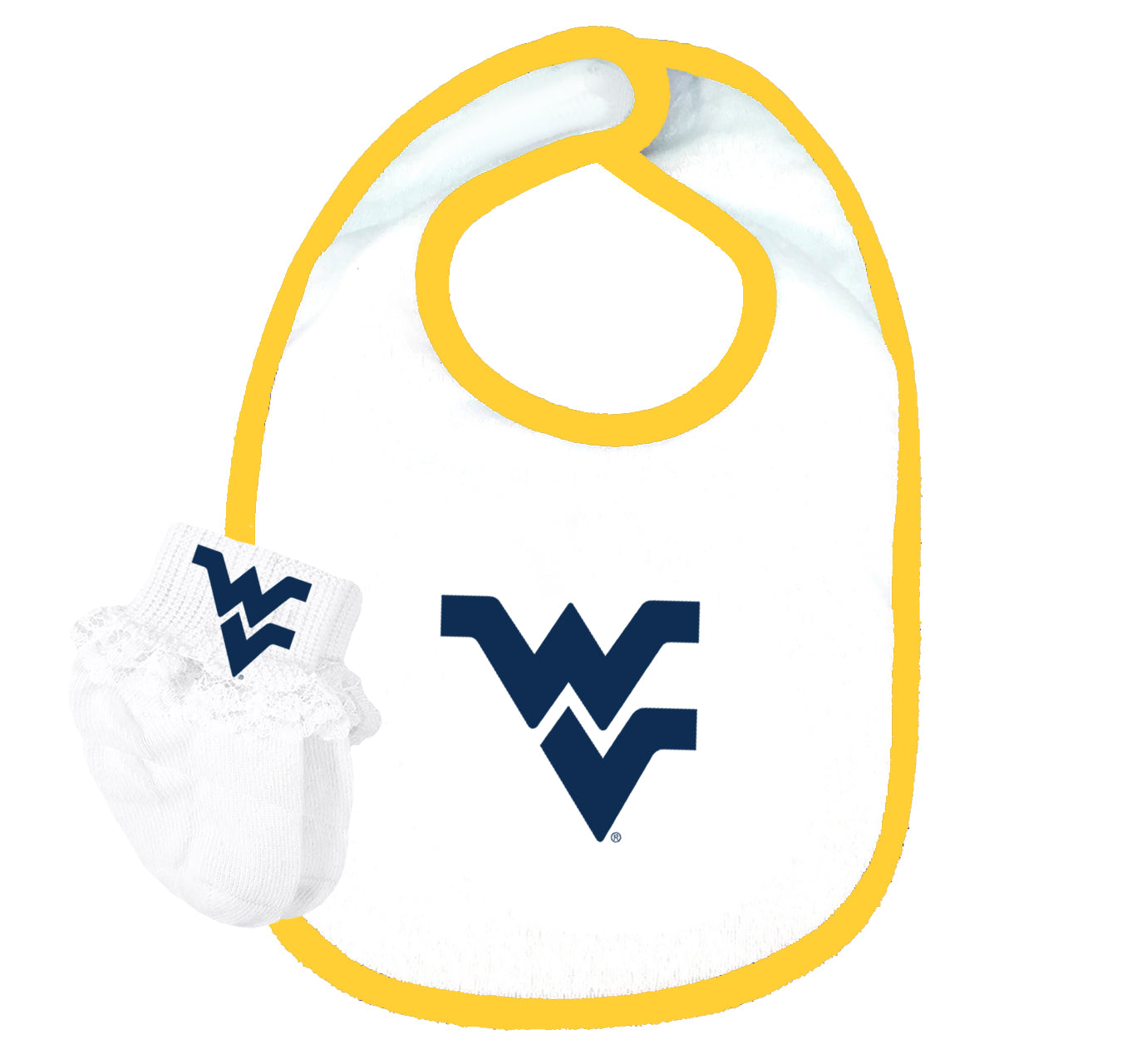 West Virginia Mountaineers Baby Bib and Socks Set