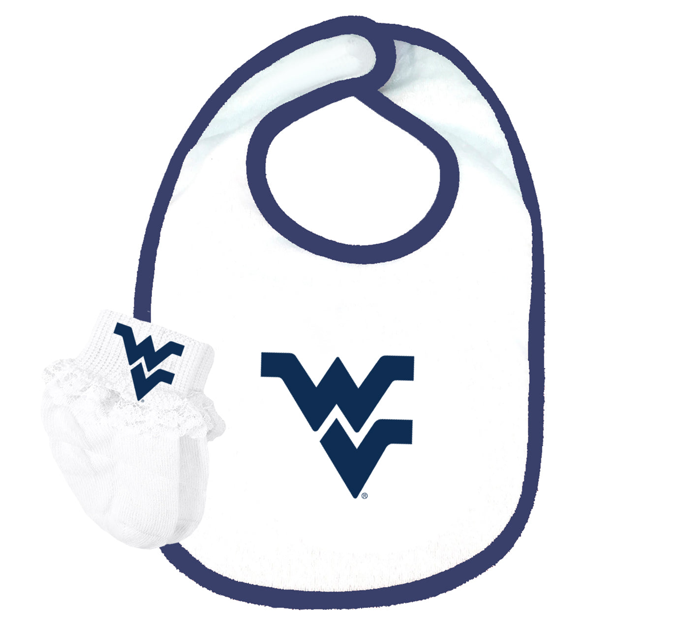 West Virginia Mountaineers Baby Bib and Socks Set
