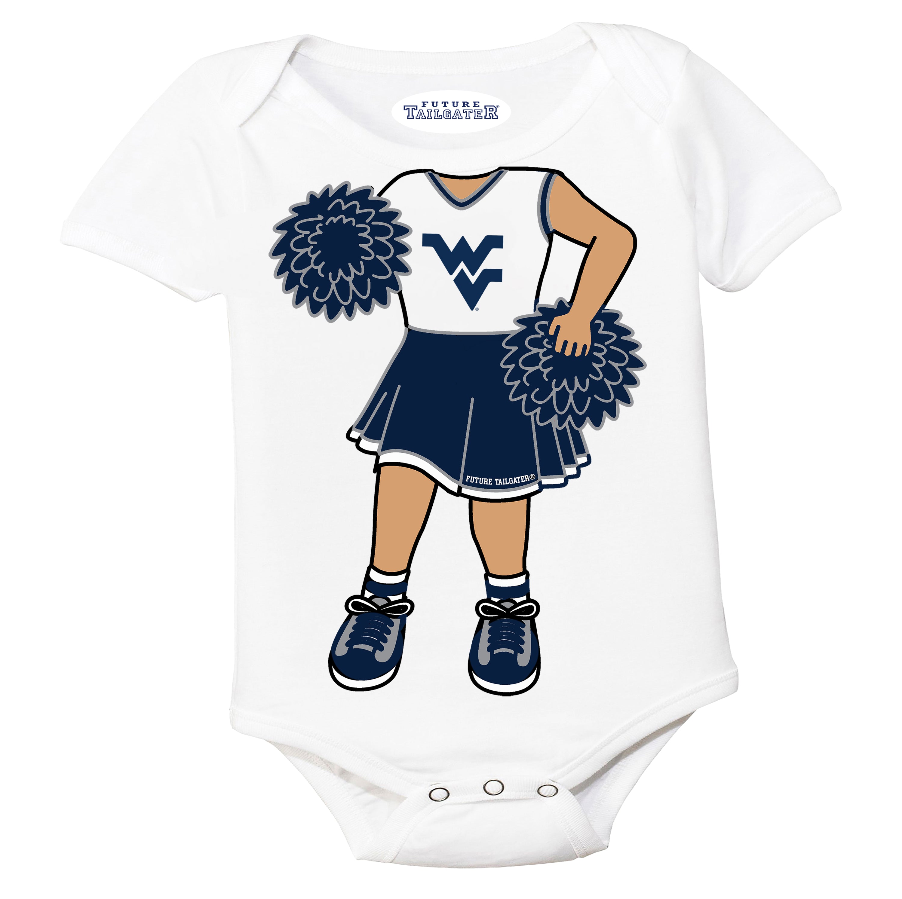 West Virginia Mountaineers Heads Up! Cheerleader Baby Bodysuit