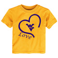 West Virginia Mountaineers Love Heart Baby/Toddler/Youth T-Shirt