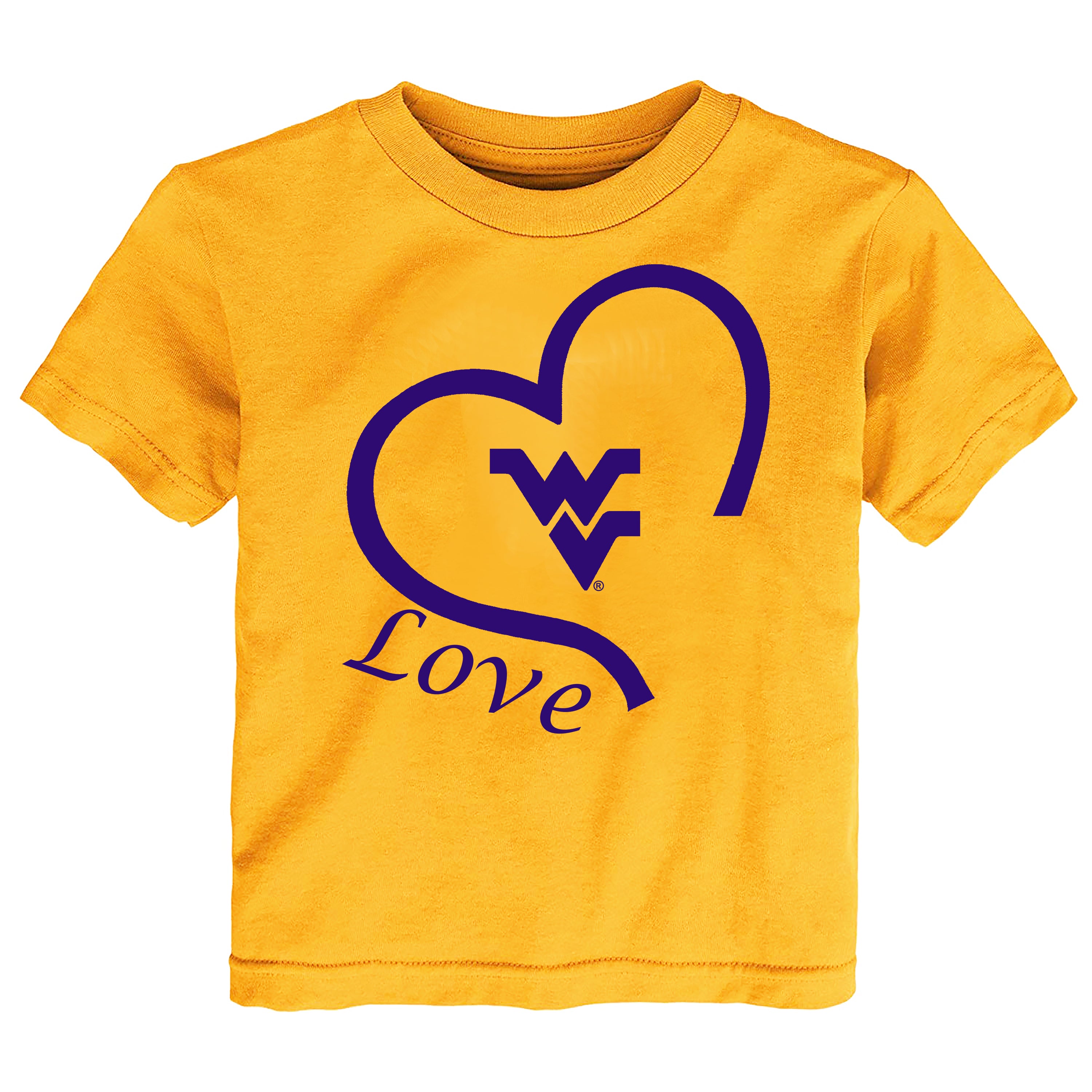 West Virginia Mountaineers Love Heart Baby/Toddler/Youth T-Shirt