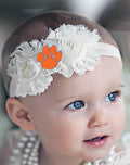 Clemson Tigers Baby/Toddler Shabby Flower Hair Bow Headband