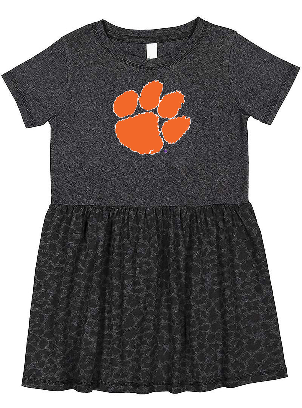 Clemson Tigers Toddler Dress - Smoke/Black Leopard
