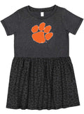 Clemson Tigers Toddler Dress - Smoke/Black Leopard