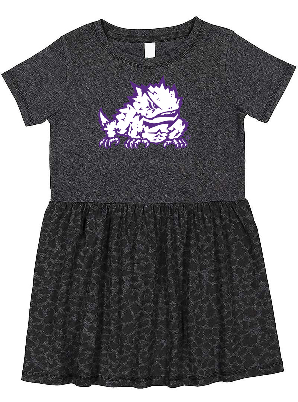 TCU Horned Frogs Toddler Dress - Smoke/Black Leopard