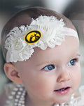 Iowa Hawkeyes Baby/Toddler Shabby Flower Hair Bow Headband