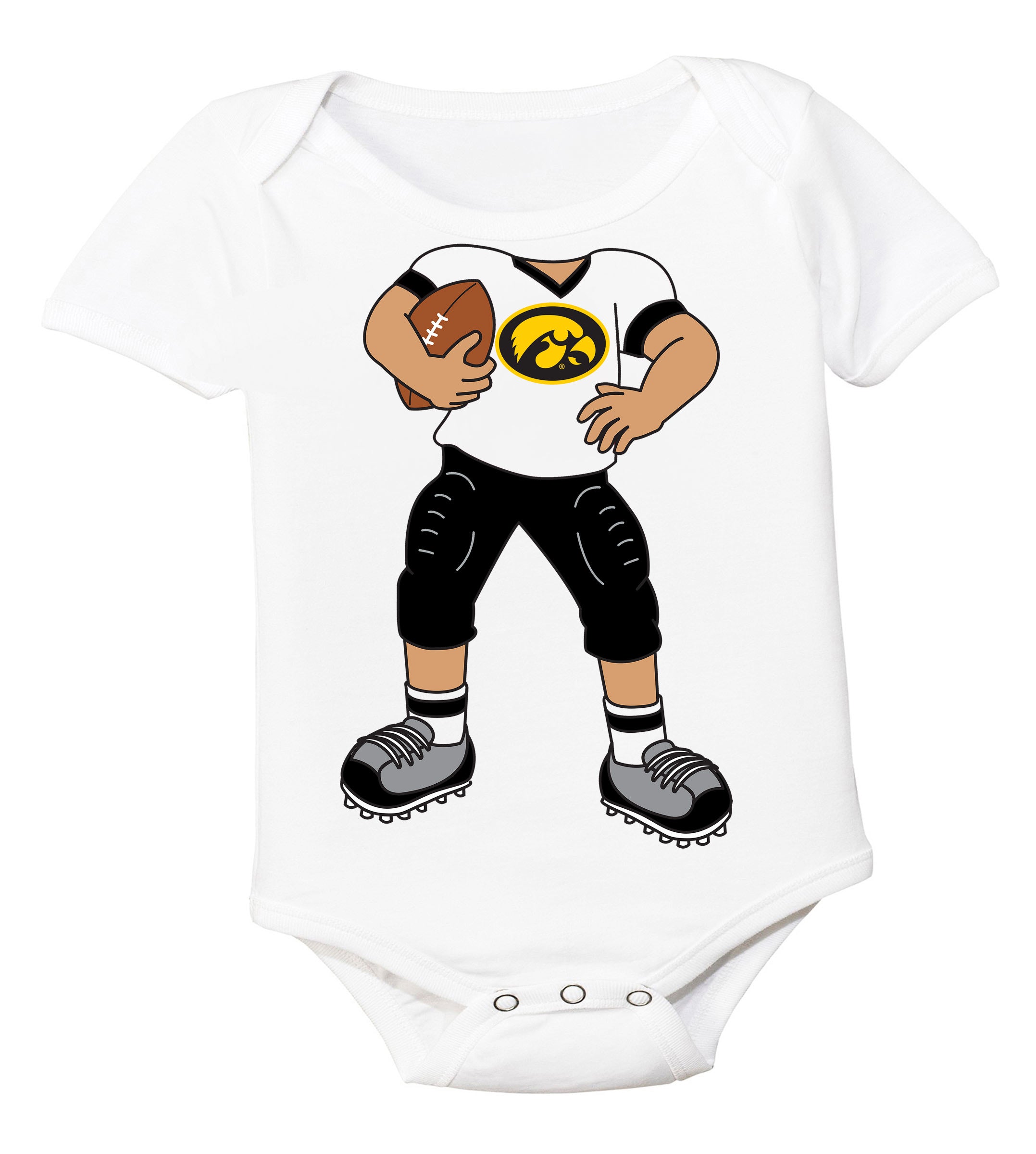 Iowa Hawkeyes Heads Up! Football Player Baby Bodysuit