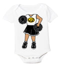 Iowa Hawkeyes Heads Up! Cheerleader Baby Bodysuit