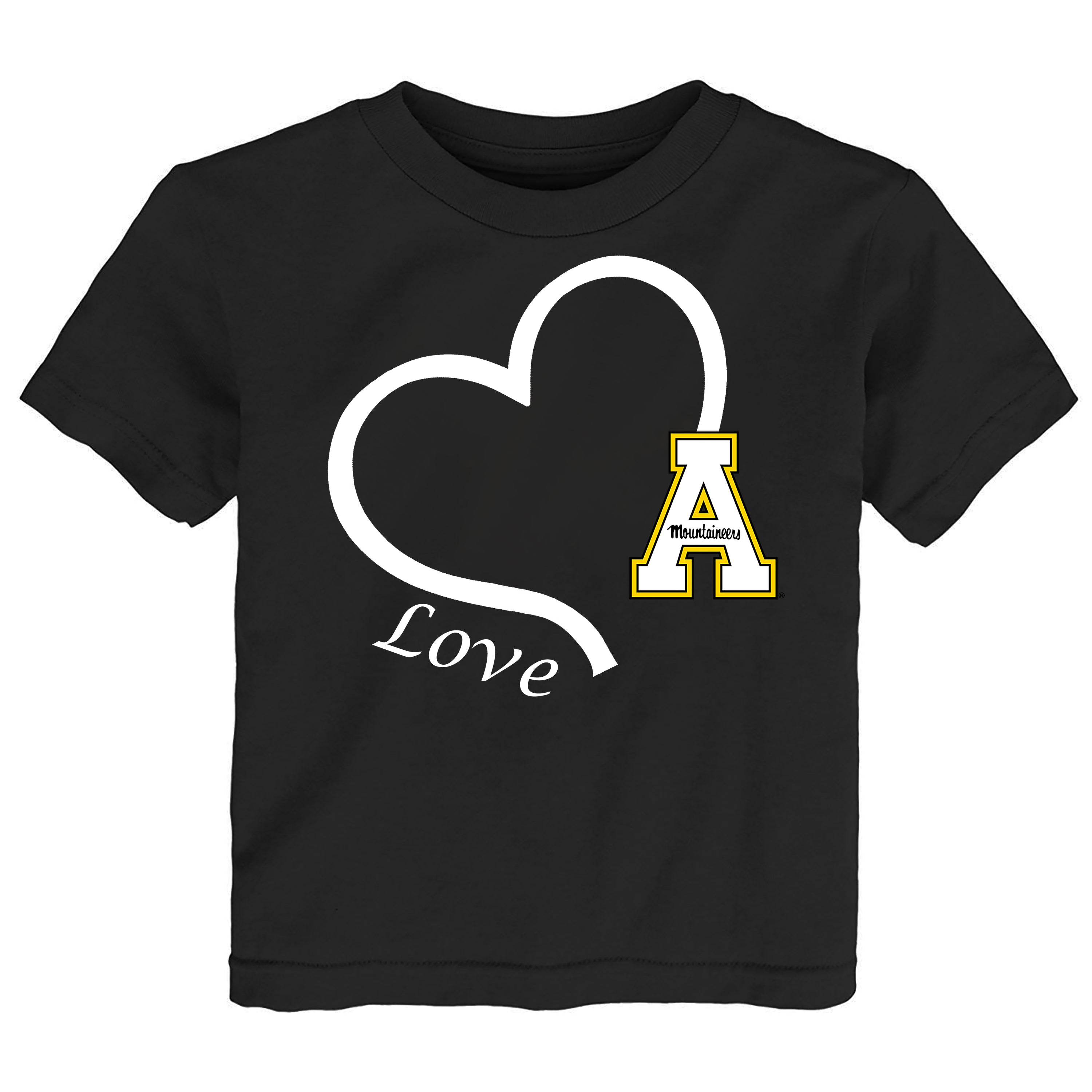 Appalachian State Mountaineers Love Heart Baby/Toddler/Youth T-Shirt