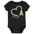 Appalachian State Mountaineers Love Heart Baby Bodysuit