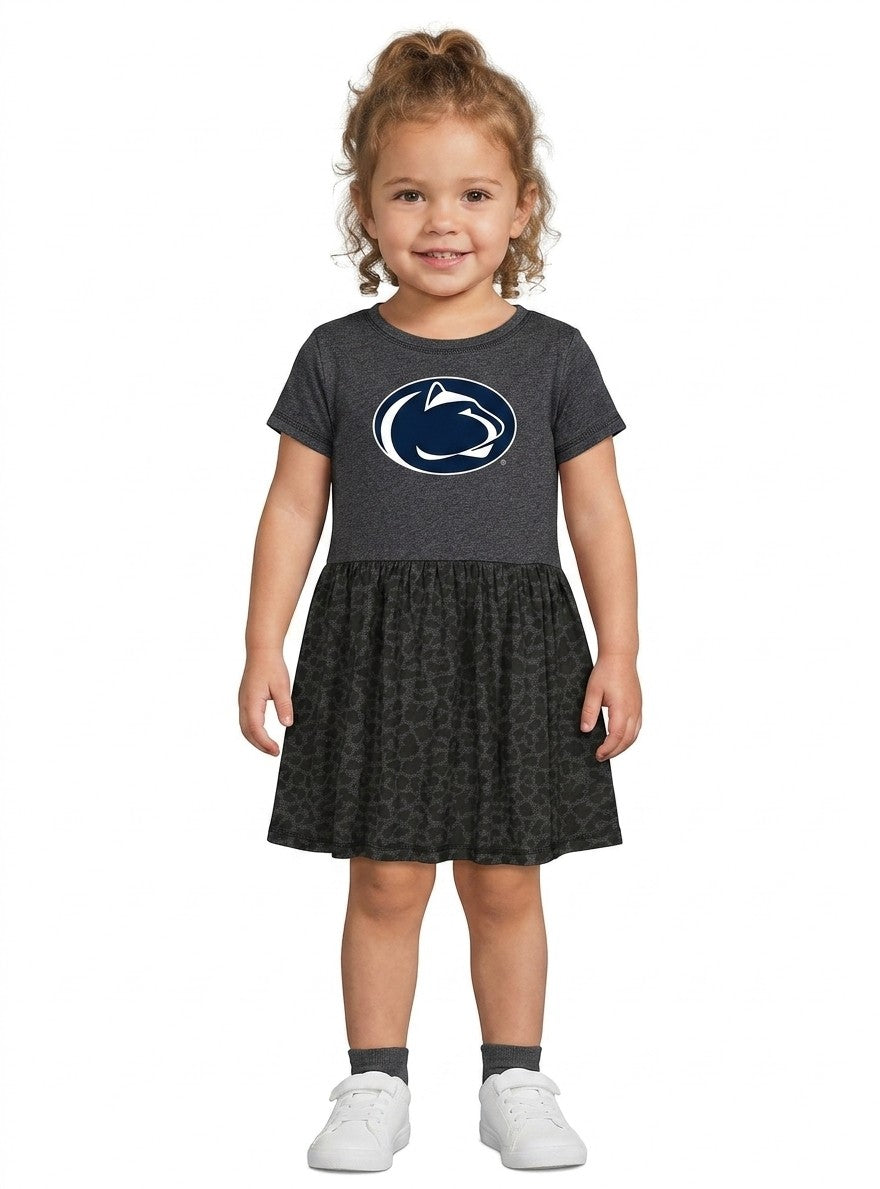 Penn State Nittany Lions Toddler Dress - Smoke/Black Leopard