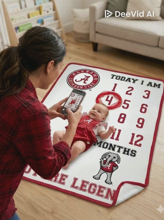 Alabama Crimson Tide Baby Milestone Blanket