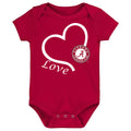 Alabama Crimson Tide Love Heart Baby Bodysuit