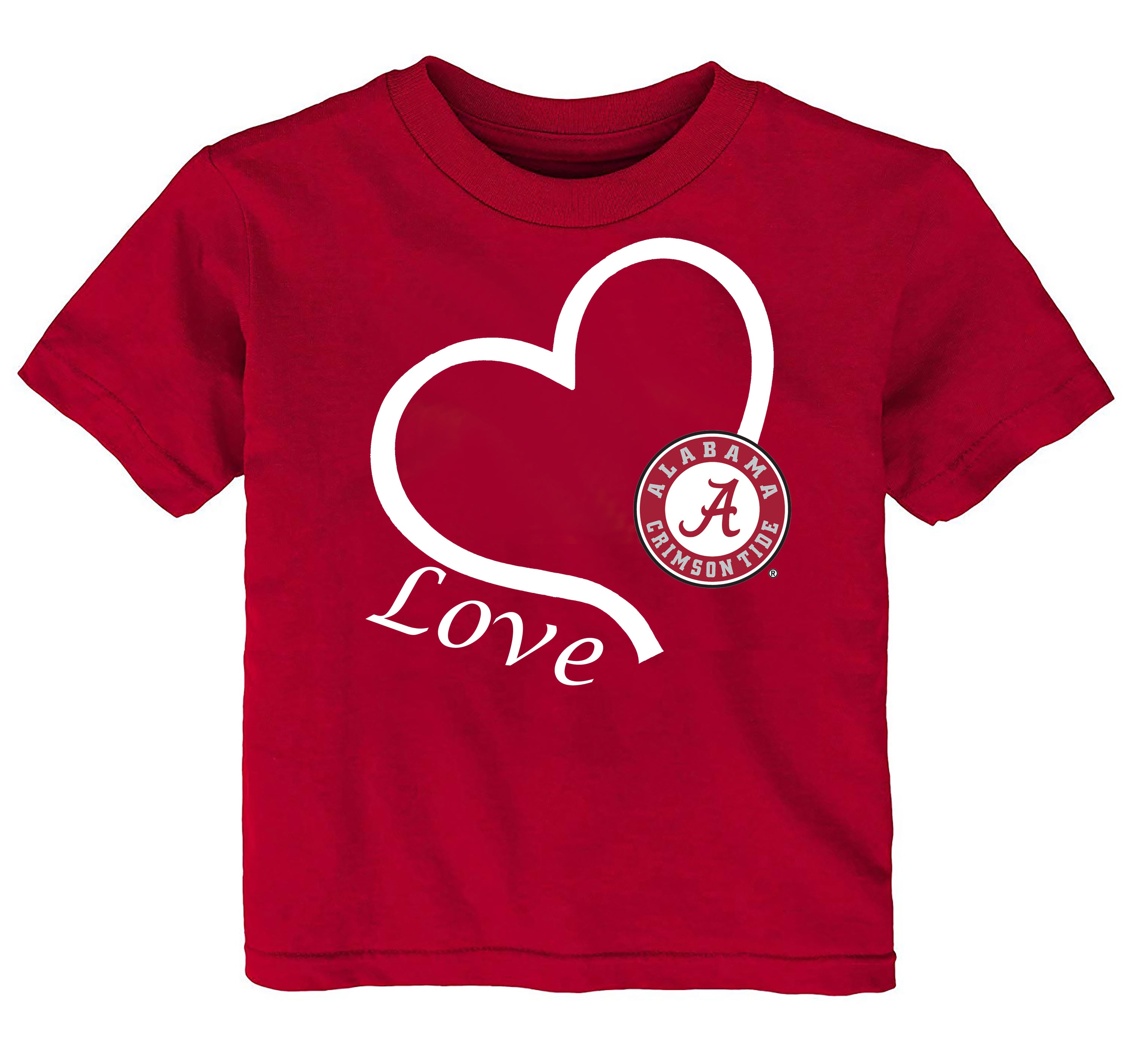 Alabama Crimson Tide Love Heart Baby/Toddler/Youth T-Shirt